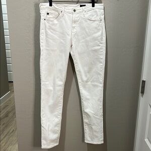 AG Adriano Goldschmidt Vintage White Jeans Prima Mid-Rise Cigarette Slim Skinny